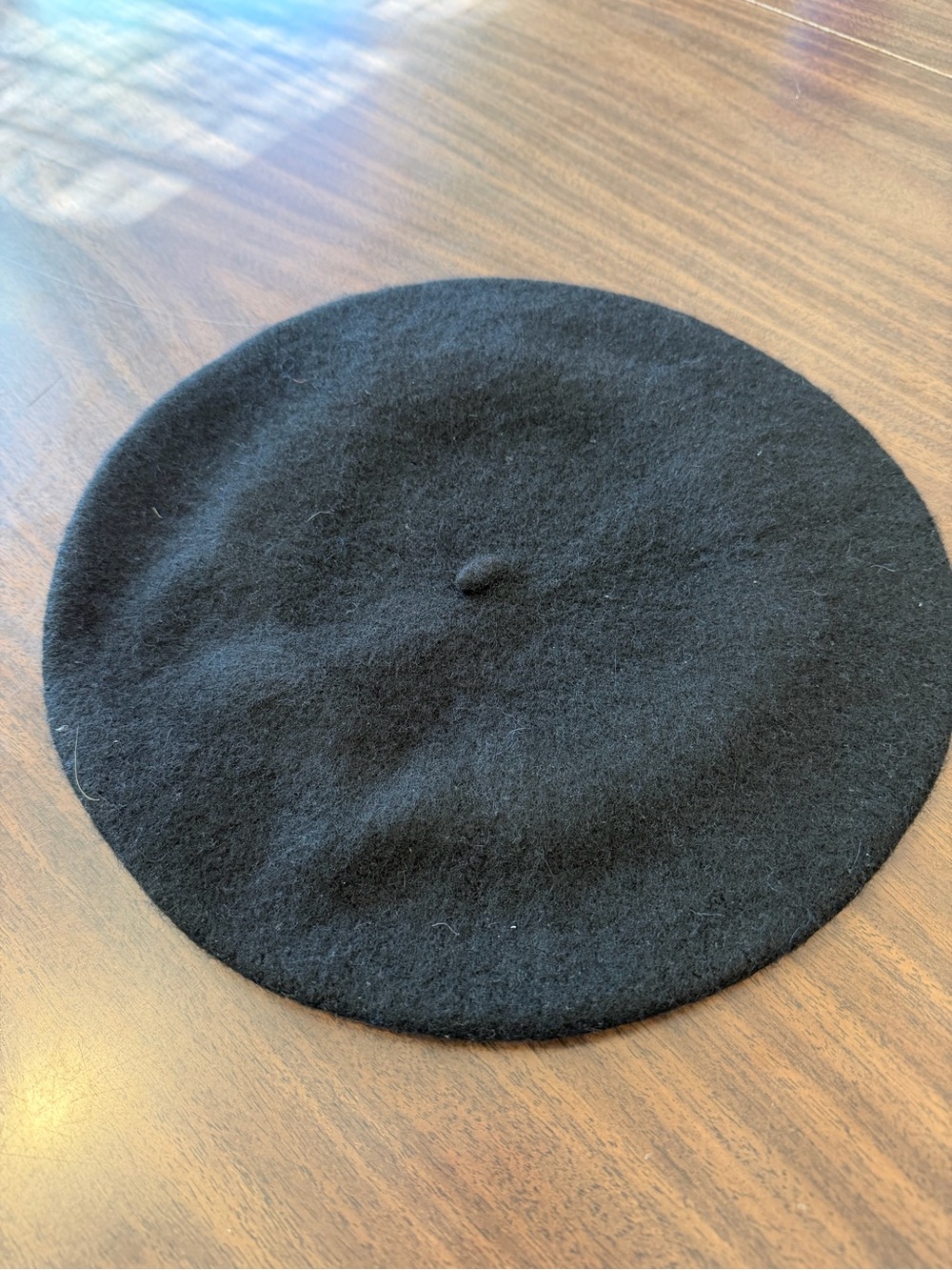 Classic Black Wool Beret